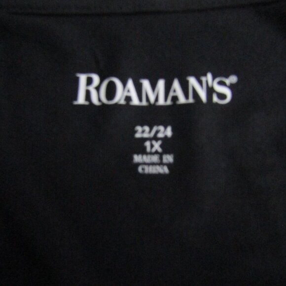 Roaman's Layered Shift Dress 1X Black Casual Classic Lagenlook Stretchy NWT - Picture 11 of 12